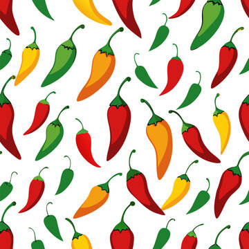 Chili pepper pattern background . white background
