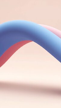 A visually appealing collection of flowing pink and blue ribbon-like curves arranged amid a minimal background, emphasizing modern abstract art and smooth design aesthetics.