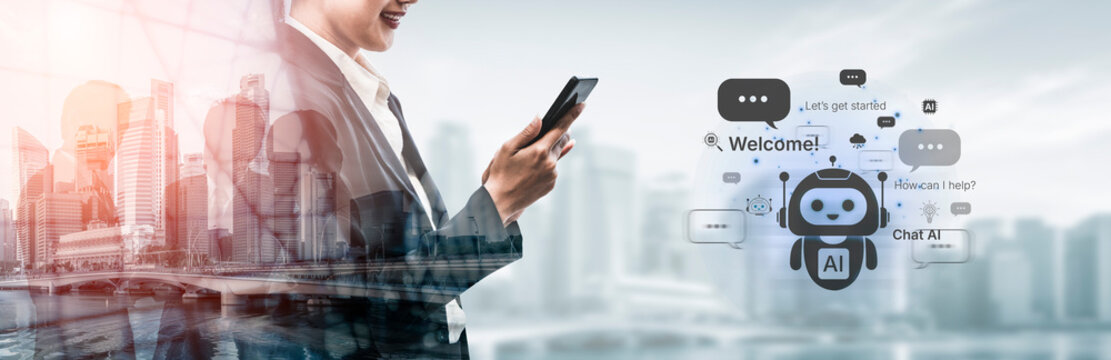 Welcome message introduces chat AI assistant for instant help. Chat AI supports questions and tasks, and chat AI improves service with friendly NLP chatbot onboarding. Corpus