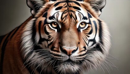 Obraz premium Majestic Bengal Tiger Close-Up Portrait Intense Gaze.