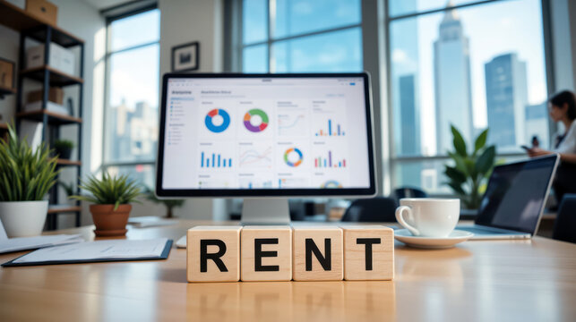 Rent payment and housing cost theme for property agreement planning, monthly tenant expense control and landlord income management with pricing review, occupancy terms and budget decisions