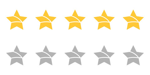 Obraz premium Abstract Styled Five Yellow and Grey Star Rating Icons with Unique Design Elements