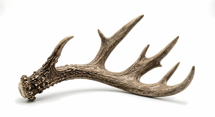 Obraz premium Realistic Deer Antlers Shed - Buck Horns on White Background