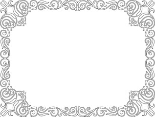 Black color flower filigree design