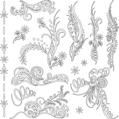 Black color flower filigree design