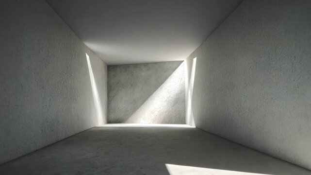 Minimalist Interior Space with Natural Light and Geometric Shapes
