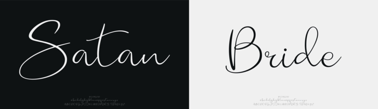 Satan Bride, signature Font Calligraphy Logotype Script Brush Font Type Font lettering handwritten
