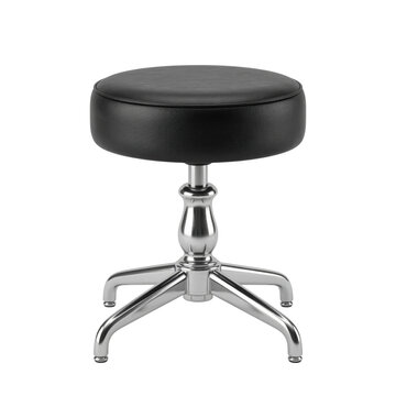 Modern adjustable black leather medical stool