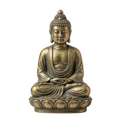 Obraz premium Antique bronze sitting Buddha statue isolated