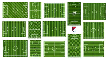 Collection of Soccer Field Layouts and Designs for Sports. © Hari