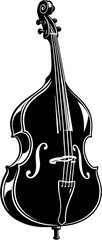 Double Bass Silhouette Upright Bass Musical Instrument Vector Icon © Stefanina