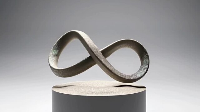 Seamless Loop Animation of a Levitating Stone Infinity Symbol Rotating