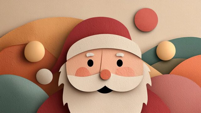 男性がサンタ姿で紙質の重なりを感じる温かなコラージュ風