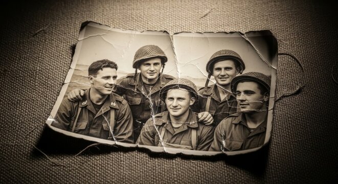 Vintage Military Photograph of Soldiers