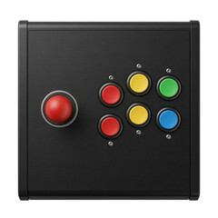 Professional arcade fight stick with colorful buttons © BTG