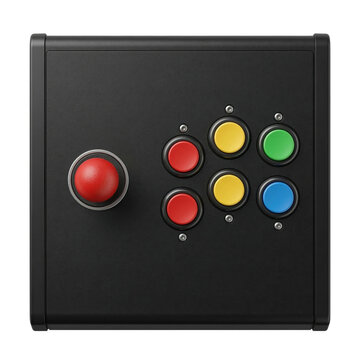 Professional arcade fight stick with colorful buttons