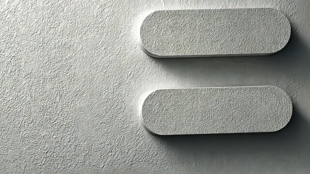 Abstract Minimalist Wall with Two Oblong Shapes and Textured Surface