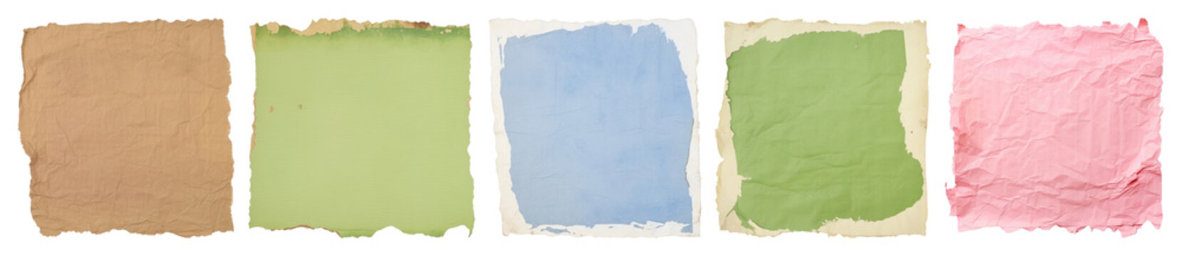 PNG Colorful textured paper squares on transparent background