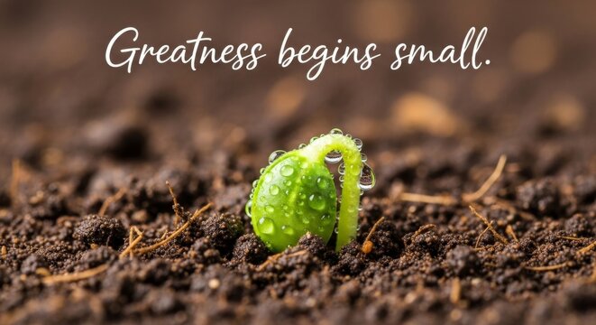 Young Sprout Emerging from Rich Soil