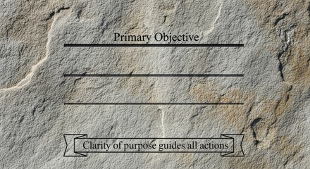 Obraz premium Stone Texture with Objective and Clarity Text