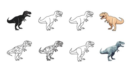Naklejka premium Tyrannosaurus rex illustrations
