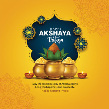 happy Akshaya Tritiya of India. abstract  vector illustration design