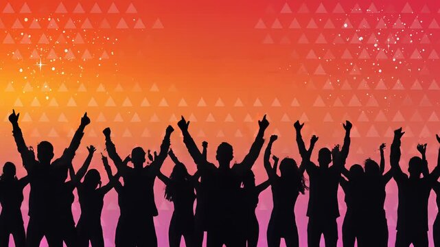 Celebration Crowd Silhouette Vector Illustration for Party and Event