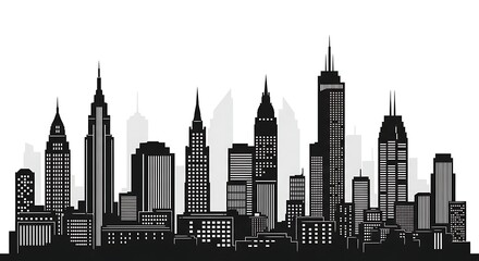 Obraz premium City skyline silhouette