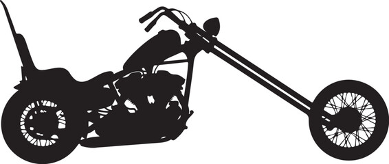Vector silhouette of a chopper motorcycle