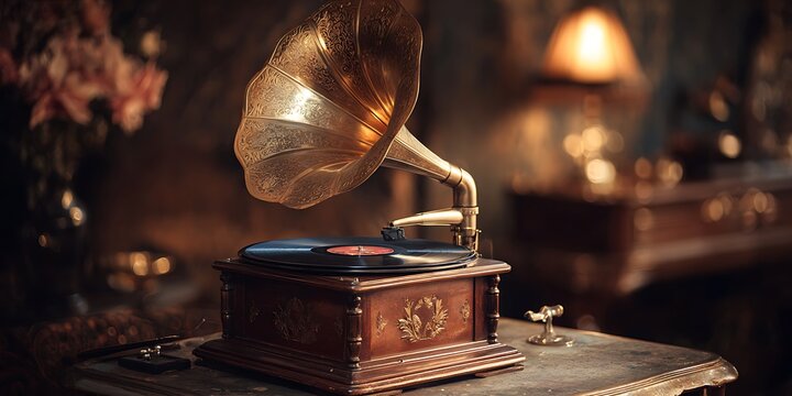 Vintage Gramophone A Nostalgic Musical Artifact