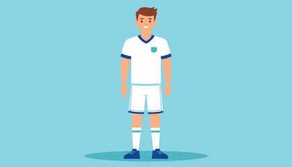 Male Soccer Player Wearing White Uniform. © Ridwan