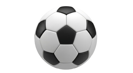 Fototapeta premium Clean, simple soccer ball isolated on a white background, classic sports equipment for games and training, round object