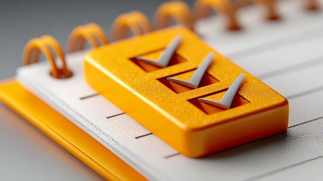 Orange eraser on white notepad with yellow rings notebook stationery 1