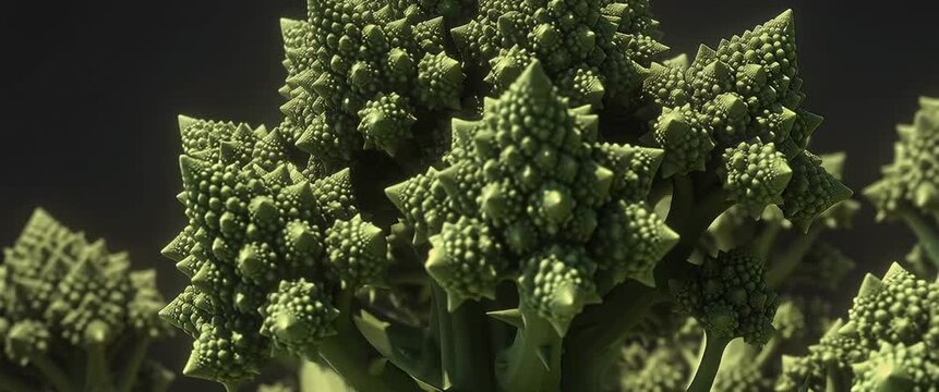 Romanesco broccoli showcasing its natural fractal structure, a perfect example of geometric patterns found in nature.