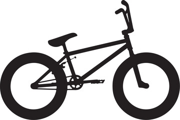 Fototapeta premium Vector bicycle icon, black BMX bike silhouette