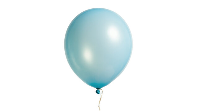 Isolated shiny light blue party balloon with a tied string, ready for celebrations and fun