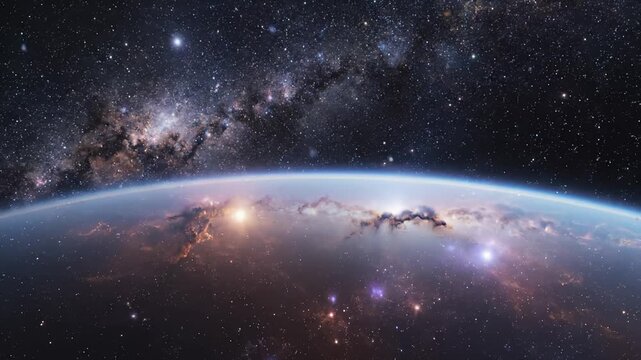 Cosmic Dust Swirls Around Earth And Galaxy In Outer Space