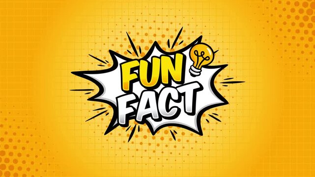 animated fun fact text on cartoon comic background