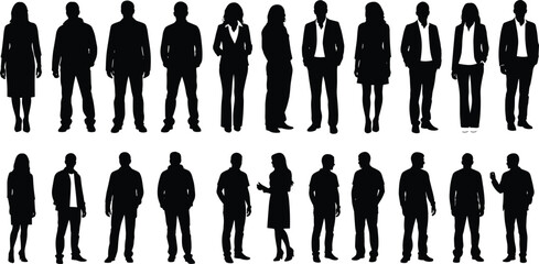 Black vector silhouette set of professional karate and martial arts athletes performing powerful kicks and combat poses on white background, © Abu