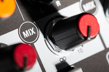 recording mixer mix knob closeup