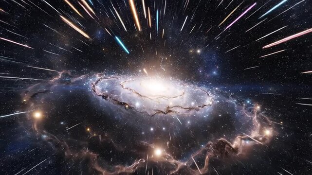 Hyperspace Jump Through Galaxy and Stars.