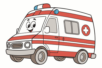 ambulance car isolated on white