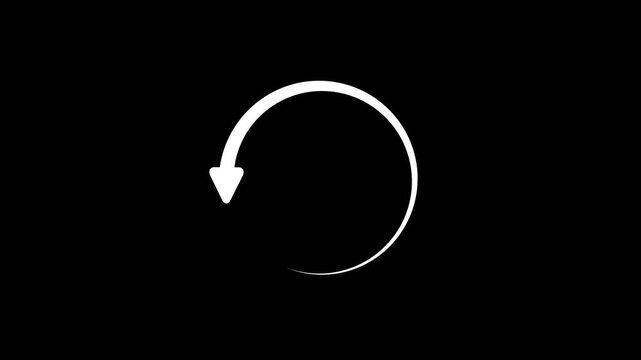 Circle arrow refresh and reload icon animation with loading progress. black background loading bar 4k video digital creative loading bar abstract load .