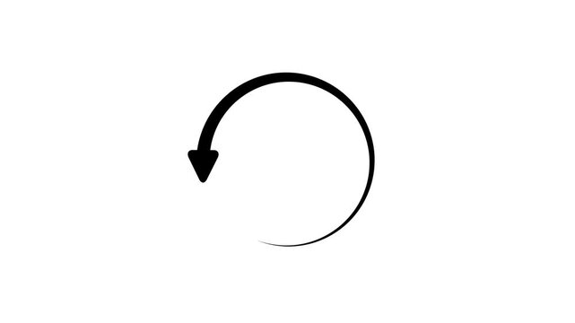Circle arrow refresh and reload icon animation with loading progress. white background loading bar 4k video digital creative loading bar abstract load .