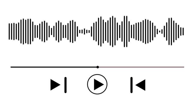 Music player overlay template animation perfect for social media, content creator, music production, etc. 4K video white background.