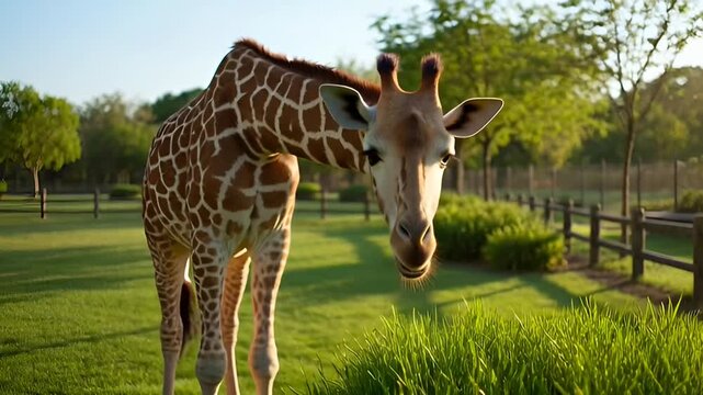 Giraffe Portrait, Wildlife Zoo Safari Park Animal, Nature Outdoor Photography