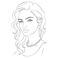 Fototapeta premium Beautiful girl vector. Minimalism style. 