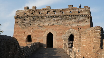 The great wall view located in the Jinshan hills near the Peking in China
