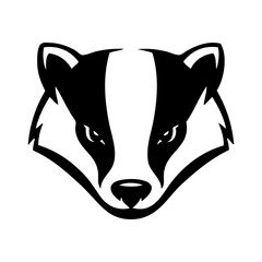 Dibujo sencillo con líneas de la cabeza de un tejón enojado © teracreonte