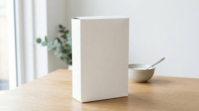 Blank white cereal box mockup for product packaging design